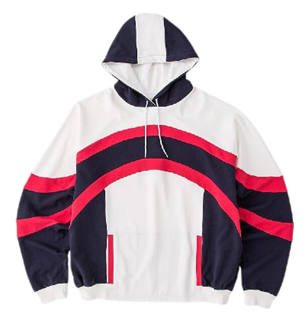乐天商城 - 【送料無料】【Lサイズのみ】【廃番メル】エレッセ(ellesse) ユニセックス カラーブロックフーディ―　スノーホワイト×ネイビー EH39307K-WN-L【21☆】