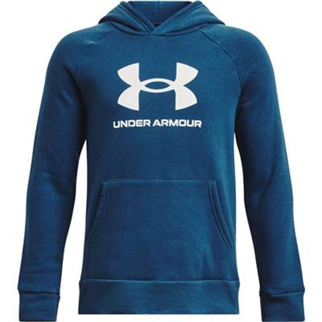 【送料無料】【3500円均一】【廃番追】UNDER ARMOUR(アンダーアーマー) ライバルフリースビッグロゴ FD キッズ ジュニア 裏起毛 軽量VTB×WHT 1379791-426【24☆】