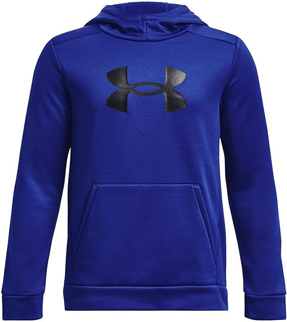 【送料無料】【4000円均一】【廃番】UNDER ARMOUR(アンダーアーマー) フリースビッグロゴフーディ キッズ ジュニア ボーイズ 軽量 速乾 裏起毛 フード付きロイヤル×ブラック 1379799-400【24☆】