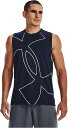 【送料無料】【3500円均一 SMサイズのみ】【廃番】UNDER ARMOUR(アンダーアーマー) 抗菌 防臭 半袖 アクティブ ウェアメンズ テックスリーブレス T(グラフィック)ブラック×ホワイト 1379035-001-SM【定番】(4)