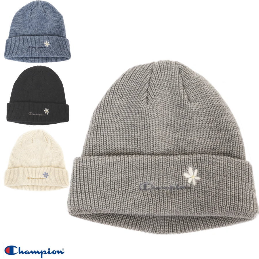 樂天商城 - 【送料無料】【4000円均一】 Champion(チャンピオン) レディース ウールブレンド 花刺しゅうニットキャップ　ニットワッチ 帽子 キャップ ニット帽　ワッチ　492-1024【24★】