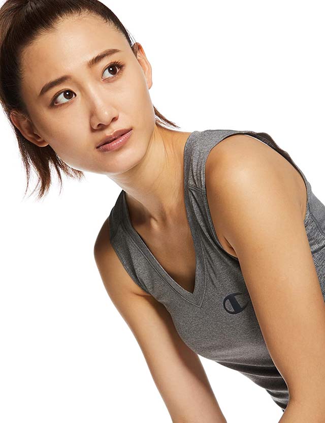 【送料無料】【2000円均一】Champion（チャンピオン）バスケット タンクトップレディース・ウィメンズWOMEN'S LAYER TANKオックスフォードグレーCW-PB315U-070抗菌防臭 吸汗速乾 ストレッチ UVカット【20★】【廃番】