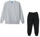 【送料無料】【10000円均一】Champion(チャンピオン) クルーネックスエット・パンツ 上下セット ブラック×オックスフォードグレー C3XS060-0...