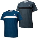 【送料無料】【4000円均一】【廃番】le coq sportif(ルコック) UVカット ストレッチ 半袖シャツメンズ テニス デニムプリントゲームシャツブラ...