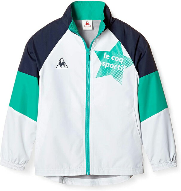 【送料無料】【5000円均一】【廃番 追】le coq sportif(ルコック) 撥水 長袖 フルジップキッズ・ジュニア ウィンドジャケットスウィンググリーン QMJQJF30-SWG【21★】