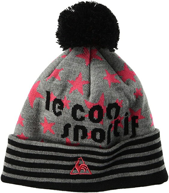 【送料無料】【2500円均一】【廃番】le coq sportif(ルコック) 防寒 帽子キッズ・ジュニア ガールズ ニットキャップ杢グレー QMDQJC68-MGR【21★】