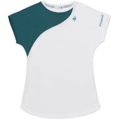 【送料無料】【5000円均一　Lサイズのみ】【廃番】le coq sportif(ルコック) 吸汗速乾 テニス ウェアレディース・ウィメンズ カラー切替ゲームシャツネイビー　QTWWJA04-NV-L【23☆】