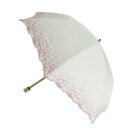 【送料無料】レディース・ウィメンズ 晴雨兼用 ドビー1級遮光生地 ボーラー花柄刺繍 50cm 折りたたみ傘 ベージュ 3593762-BE【19☆】【婦人傘】【...