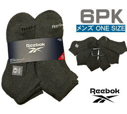 【送料無料】【3500円均一】【6足組】Reebok(リーボック) ショート 靴下メンズ ワンサイズ 6足組 アンクルソックスグレー アソート RVM203QT01-003【24☆】