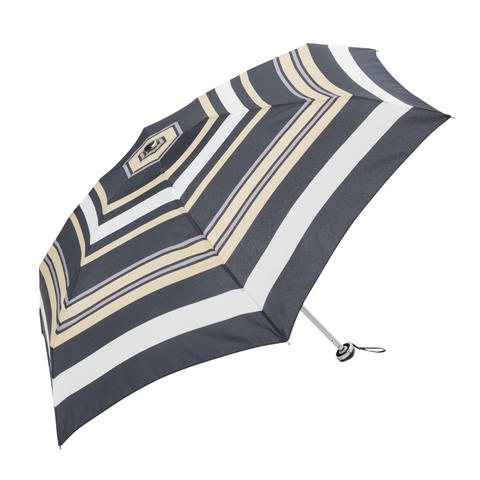 【送料無料】【よりどり3個以上で各200円引き】because(ビコーズ)レディース・ウィメンズリズムボーダー ミニ50cm 折りたたみ傘ブラックBE-01886-BK【18★】【婦人傘】【雨傘】