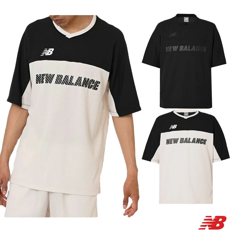 (ユニセックス メンズ 練習 運動 アウトドア スポーツ トレーニング ランニング 半そで ロンT ロングTシャツ カジュアル 部屋着 女性) 【送料無料】【4500円均一】【廃番メル】 new balance(ニューバランス) Black Out Waffle SS Top 半袖スポーツウェア ショートTシャツ メンズ 男性 ユニセックス マルチスポーツ　AMT55259【25☆】