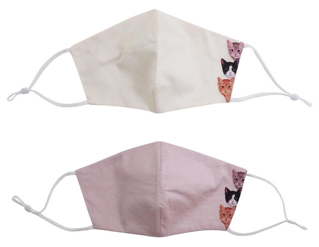 【送料無料】【よりどり3個以上で各200円引き】ネコ×3マスク（ねこさん）SX119852【21☆】