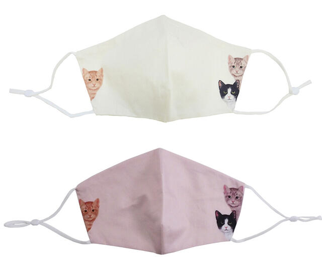 【送料無料】【よりどり3個以上で各200円引き】ネコ×3マスク（ねこさん）SX119853【21☆】