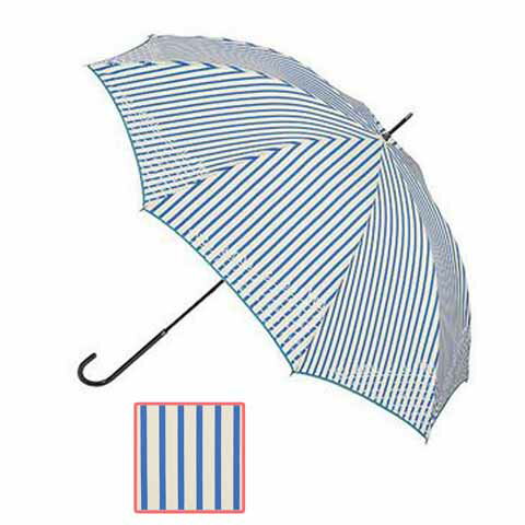 【送料無料】ユニセックス ストライプ 手開き傘 ネイビー PA-50-14NV【17☆】【雨傘】