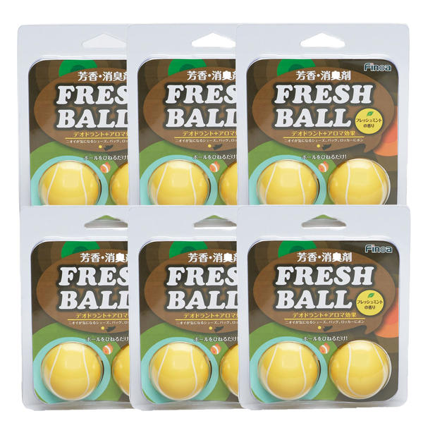 【送料無料】【よりどり3個以上で各200円引き】FINOA(フィノア)フレッシュボール芳香 消臭剤6個セットテニスボール5030-6SET【定番】