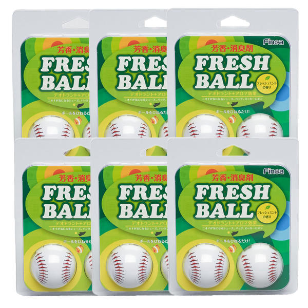 【送料無料】【よりどり3個以上で各200円引き】FINOA(フィノア)フレッシュボール芳香 消臭剤6個セットベースボール 野球5040-6SET【17★】●●