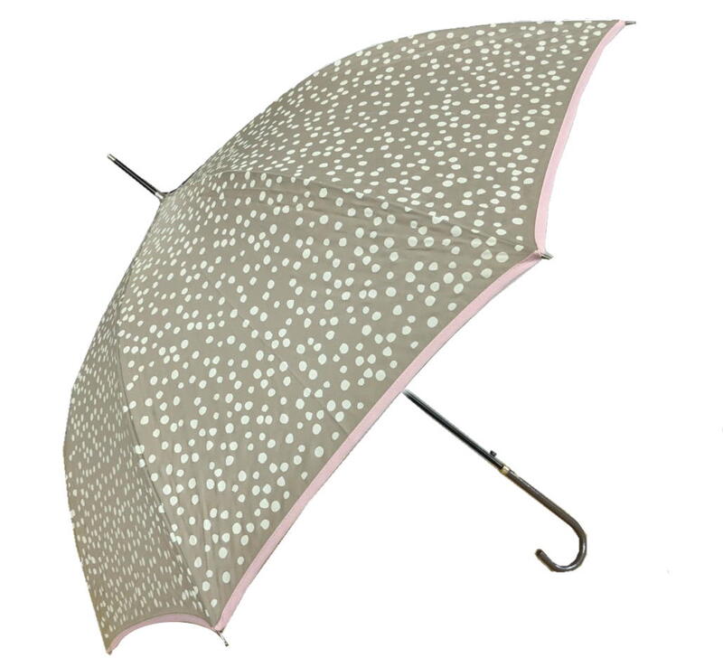 【送料無料】【よりどり3個以上で各200円引き】Juvia Pluie(ジュビア) レディース ウィメンズ ジャンプ傘手描き風ドットプリントジャンプ傘 60cmベージュJV-493B-BE(16☆) (雨傘)(婦人傘)
