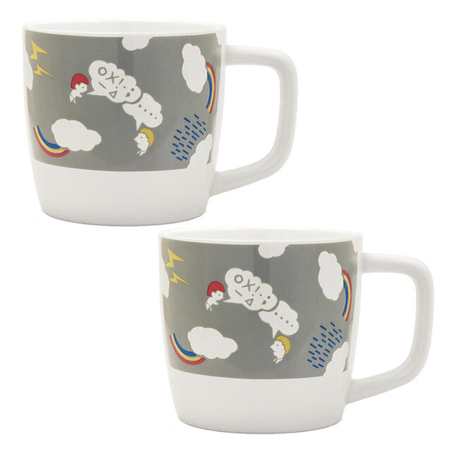 【よりどり5個で送料無料】をかしマグカップカミナリ2個セットAR0604386-2SET【20☆】