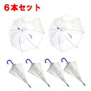 【送料無料】【よりどり3個以上で各200円引き】低公害ビニール傘60cm ジャンプ傘ブルー610648-BL-6SET【定番】【雨傘】