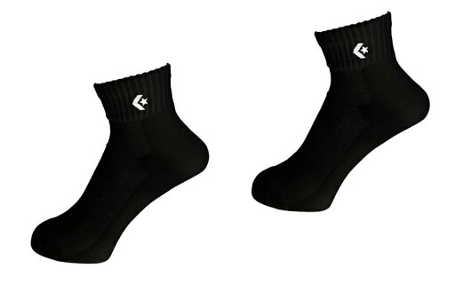 【送料無料】【洗い替えに2足セット】【よりどり3個以上で各200円引き】CONVERSE(コンバース)ニューアンクルソックスブラック 2足CB16006-1900【定番】 【送料無料】【洗い替えに2足セット】【よりどり3個以上で各200円引き】CONVERSE(コンバース)ニューアンクルソックスブラック 2足CB16006-1900【定番】
