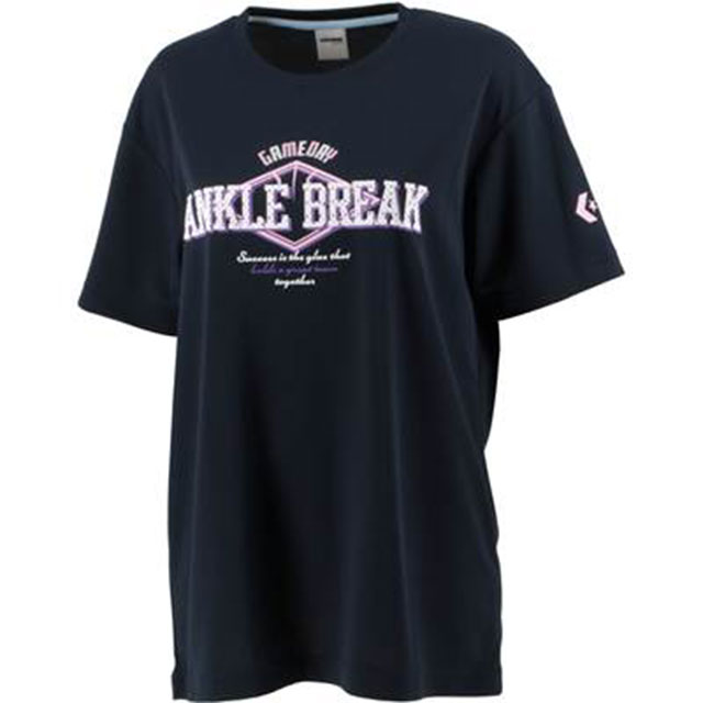 【送料無料】【2500円均一 Oサイズのみ】【廃番】CONVERSE(コンバース) ウィメンズプリントTシャツ レディース 吸汗速乾 バスケットボール 半袖Tシャツネイビーのみ CB331355-2900-O【24☆】