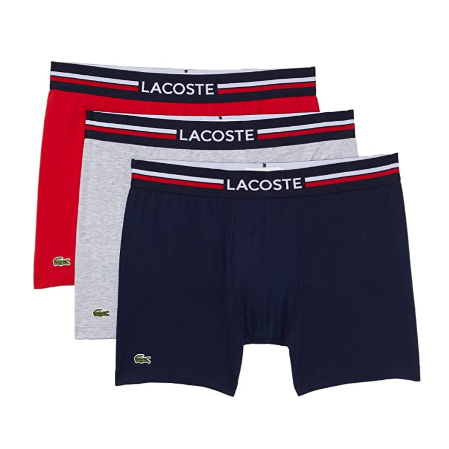 ラコステ パンツ メンズ 【送料無料】【6000円均一】【3枚組】LACOSTE(ラコステ)ショート ボクサーパンツ 3枚セット メンズ 下着メンズ ボクサー ショーツ 3枚セット コットン ストレッチ スポーツ インナーにも ネイビー ブルー レッド グレー S L サイズ6H3425-W34【22★】