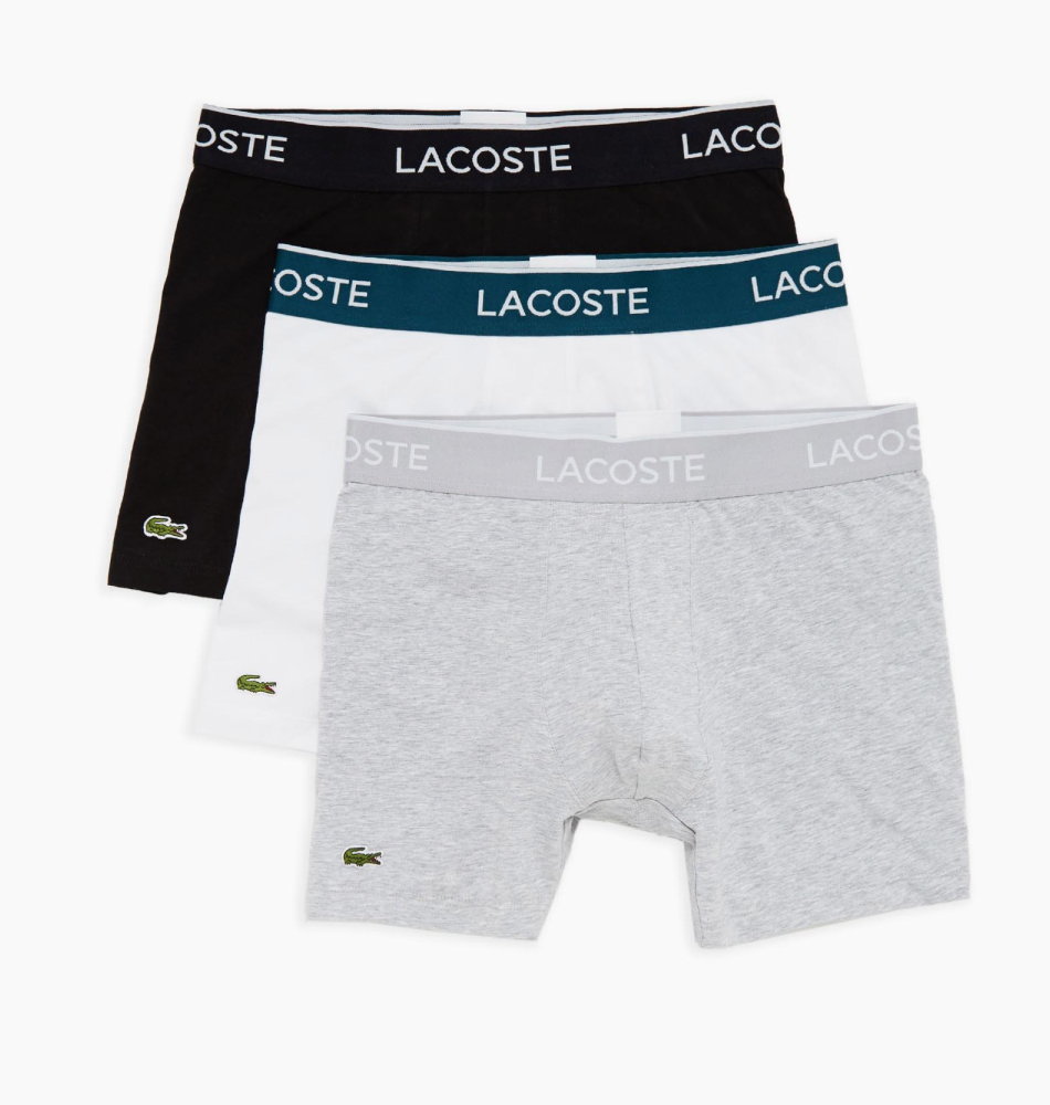 【訳あり商品】【送料無料】【3枚組】LACOSTE(ラコステ)ショート ボクサーパンツ 3枚セット メンズ 下着メンズ ボクサー ショーツ 3枚セット コットン ストレッチ スポーツ インナーにも グレー 6H3420-CCA【23★】