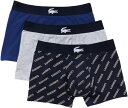 【送料無料】【6000円均一【3枚組】【廃番】LACOSTE(ラコステ)ショート ボクサーパンツ 3枚セット メンズ 下着メンズ ボクサー ショーツ コットン ストレッチ スポーツ インナーにも ブルー ホワイト シルバー5H1774-BCK-S【22★】