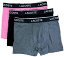 【訳あり商品】【送料無料】【3枚組】LACOSTE(ラコステ)ショート ボクサーパンツ 3枚セット メンズ 下着メンズ ボクサー ショーツ 3枚セット コットン ストレッチ スポーツ インナーにも マルチカラー 6H3420-UEI【23★】