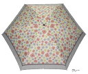 【送料無料】【よりどり3個以上で各200円引き】Juvia Pluie(ジュビア) カラフルフラワープリント　ピコレース付折りたたみ傘　55cmグレ..