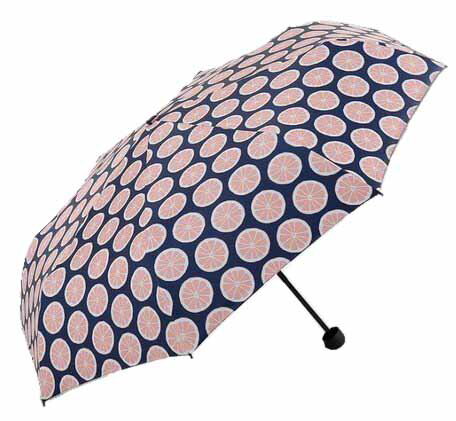 【送料無料】【よりどり3個以上で各200円引き】レディース・ウィメンズ晴雨兼用 レモン模様折りたたみ傘ピンク5457687-PK【17☆】【婦人傘】