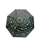 【送料無料】【3500円均一】【廃番】晴雨兼用 UVカット99% 総柄犬プリント コンパクト 折りたたみ傘(50cm) ブラック 361055-BK(15☆) ...