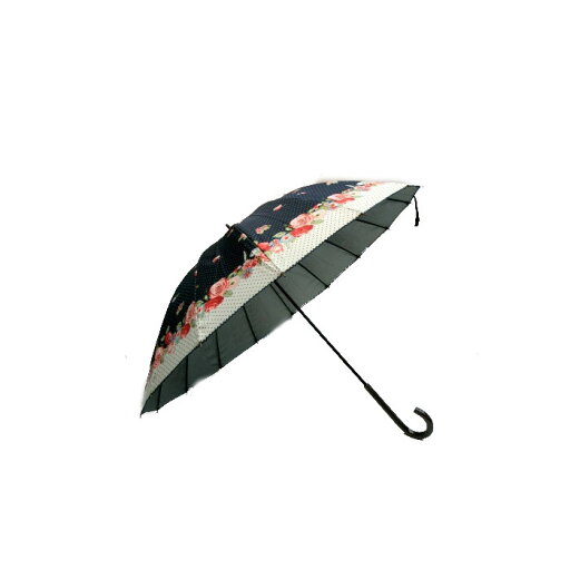 【送料無料】【よりどり3個以上で各200円引き】レディース・ウィメンズ晴雨兼用 UVカット99%グラスファイバー 16本骨ドットフラワー柄50cm 手開き傘ネイビー352605K-NB(16☆) (雨傘)(婦人傘) 【送料無料】【よりどり3個以上で各200円引き】レディース・ウィメンズ晴雨兼用 UVカット99%グラスファイバー 16本骨ドットフラワー柄50cm 手開き傘ネイビー352605K-NB(16☆) (雨傘)(婦人傘)