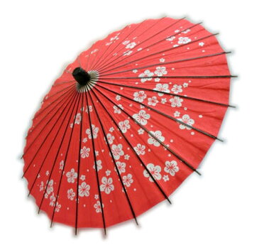 【送料無料】【よりどり3個以上で各200円引き】和傘 日傘 梅柄39cm〜42cm赤07560043-RD【定番】【和傘】