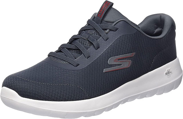 【送料無料】【6000円均一】【廃番】SKECHERS(スケッチャーズ) カジュアルシューズメンズ GO WALK MAX-MIDSHOREチャコール×レッド 216281-CCRDQ【23☆】