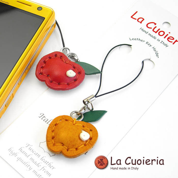 ラ クオイエリア La Cuoieria ハンドメイド レザーストラップ リンゴ アップル モチーフ CE846 7194466