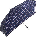 【送料無料】【2000円均一】ユニセックス 大格子 チェック 折りたたみ傘 58cm ネイビー MK481800-NV (16☆) (雨傘)(婦人傘)(紳士傘)