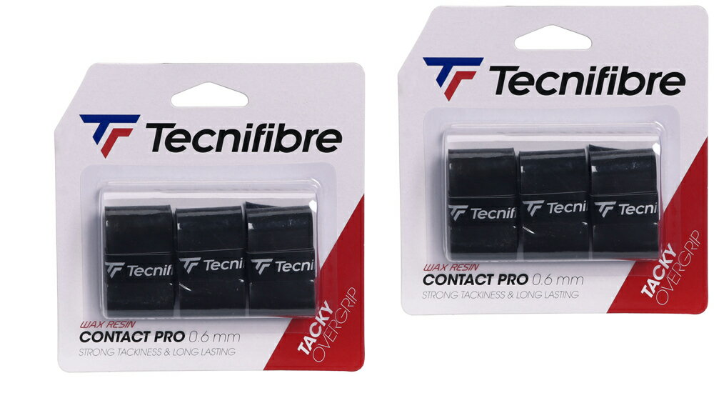 【送料無料】【2000円均一】Tecnifibre(テクニファイバー)CONTACT PRO 3P ASSコンタクト プロ 3Pブラック　ウェットタイプ グリップテープ52ATPCONBK-2SET【定番】