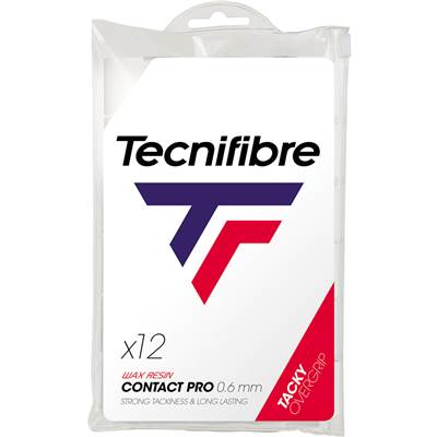 【送料無料】【3000円均一】Tecnifibre(テクニファイバー)テニス グリップテープCONTACT PRO（コンタクト プロ） 12本入りホワイト 【23★】【定番】