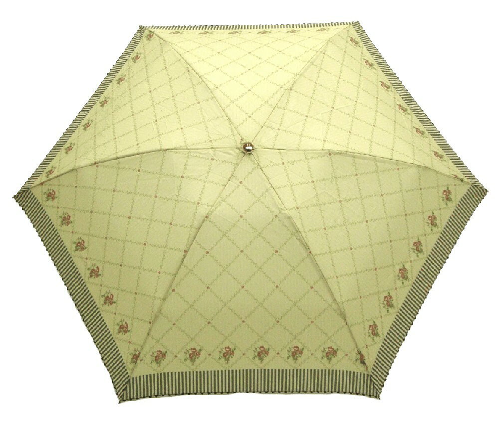 【送料無料】【2000円均一】Juvia Pluie(ジュビア) バイアスフラワープリント 折りたたみ傘　55cm ベージュ JV-481D-BE (15★)　(雨傘)(婦人傘)【廃番】【アウトレット】