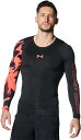 【送料無料】【3500円均一】【廃番追】UNDER ARMOUR(アンダー アーマー) 抗菌防臭 長袖 インナーシャツメンズ ヒートギアコンプレッションL/Sシャツブラック×レッド 1381355-002【24☆】