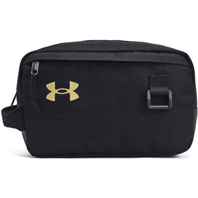 楽天La foresta d’Italia【送料無料】UNDER　ARMOUR（アンダー アーマー）UAコンテイン トラベル キット トレーニング UNISEX 5.5L 収納 撥水加工 コンパクト　ブラック×メタリックゴールド　1381922-001【定番】