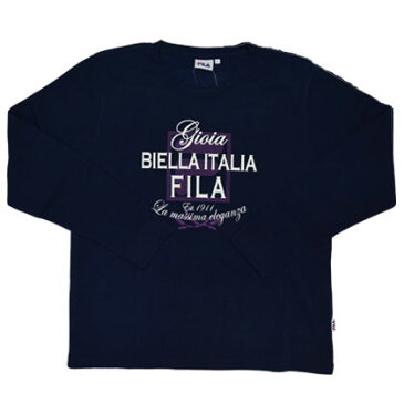 【送料無料】【よりどり3個以上で各200円引き】【Mサイズのみ】【廃番】FILA(フィラ)レディース トレーナー ウィメンズ73 プリント長袖ティーシャツネイビーFL9917-20-M【18☆ヤフ2】