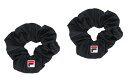 【送料無料】【洗い替えに2個セット】【廃番】FILA(フィラ) ストライプシュシュ ブラックVL9291-08-2SET【24☆】