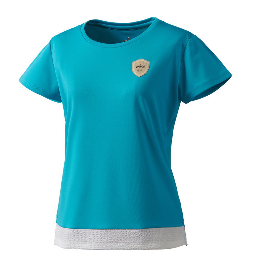 裾にシアサッカー素材を使用したシンプルなゲームシャツ 【吸汗速乾】汗を吸い取りすばやく放出。 【UVケア】紫外線をカットします。 素材： 　遮熱杢アイレット(ポリエステル100%) 　シアサッカー(ポリエステル97％、ポリウレタン3％) 機能：吸汗速乾、UPF50、遮熱 性別：ウィメンズ 原産国：中国 プリンス Prince テニス ウェア テニスウェア ゲームシャツ 画像について：お使いの液晶機種やモニター環境、撮影に使用している 光源と商品をご覧いただく光源の違い等により 商品のお色と画像の色合いが異なって見えることがございます。 ご了承ください。