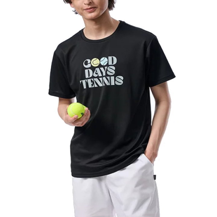 樂天商城 - 【送料無料】【6000円均一】【廃番メル】prince（プリンス） テニスウェア ［メンズ・ユニセックス］ Tシャツ 吸汗速乾、UPF50 ドライニット素材 ブラック　MF5029-165-S【25★】
