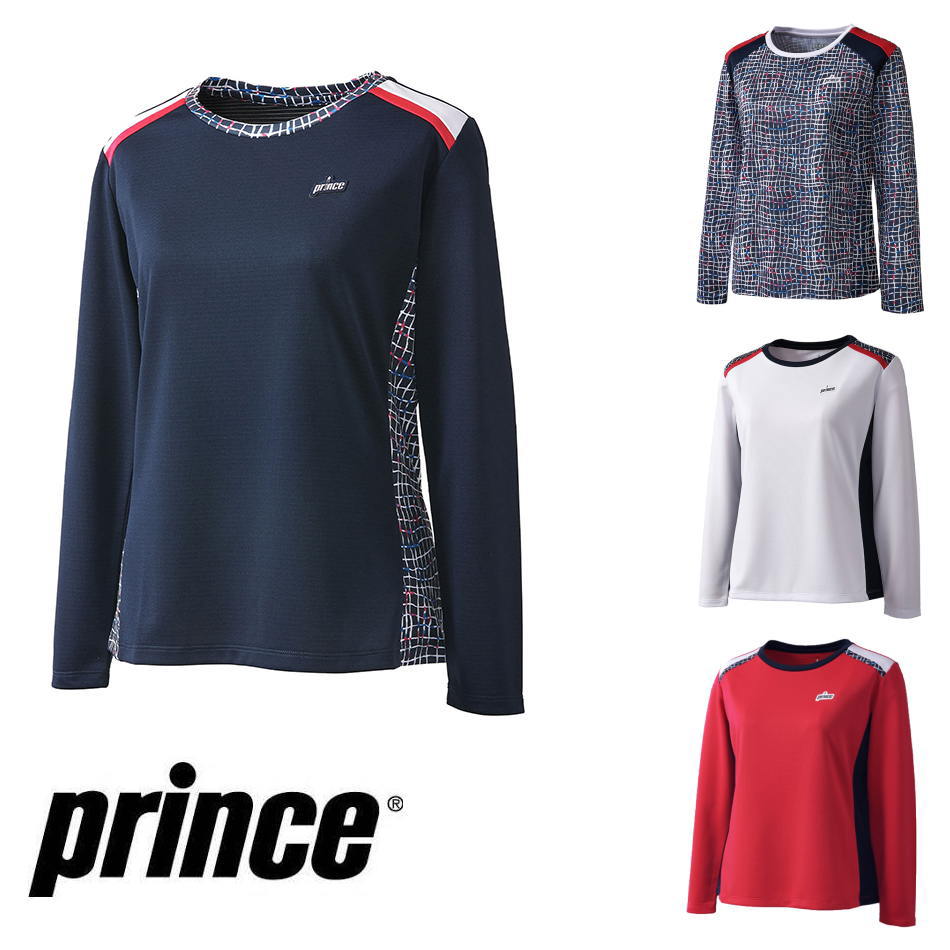 【送料無料】【4500円均一】prince(プリンス) 遮熱 吸汗速乾 長袖 テニス ウェアレディース・ウィメンズ ゲームシャツUPF50 テニス ソフトテニス ウエア ロングスリーブ ゲームシャツ 試合 トレーニング レッスン 長袖WS3053【23☆】