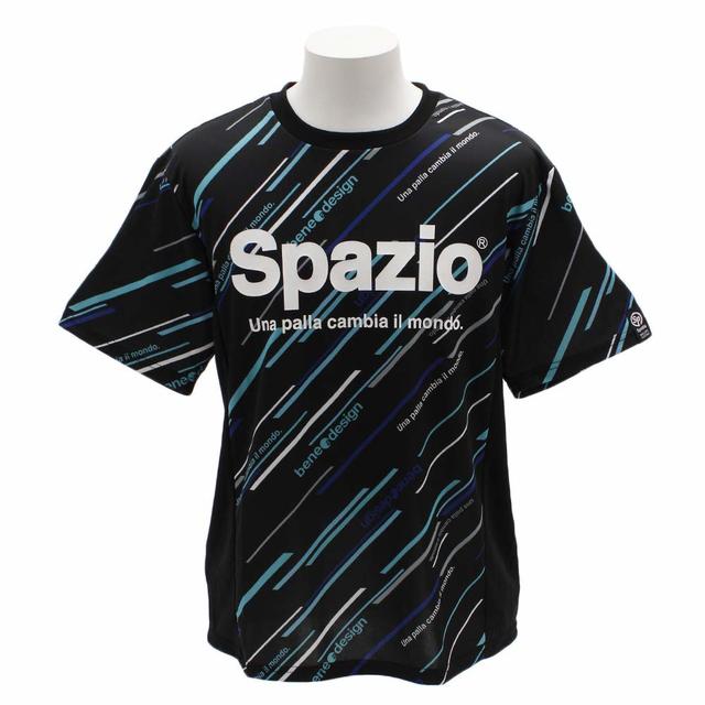 【送料無料】【3000円均一 Sサイズのみ】【廃番メル】SPAZIO(スパッツィオ) ななめストライプ柄 プラクティスシャツ Tシャツ ユニセックス レディース...