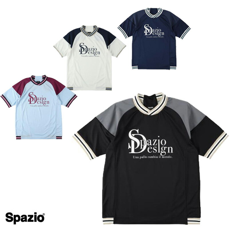 【送料無料】【3000円均一】【廃番追メル】SPAZIO(スパッツィオ) ラインリブ プラシャツ サッカーウェア プラクティスシャツ 半袖 ユニセックス メンズ ブランド ファッション アウトドア フットサル スポーツウェア アクティブウェア 練習 半袖シャツ　GE1051