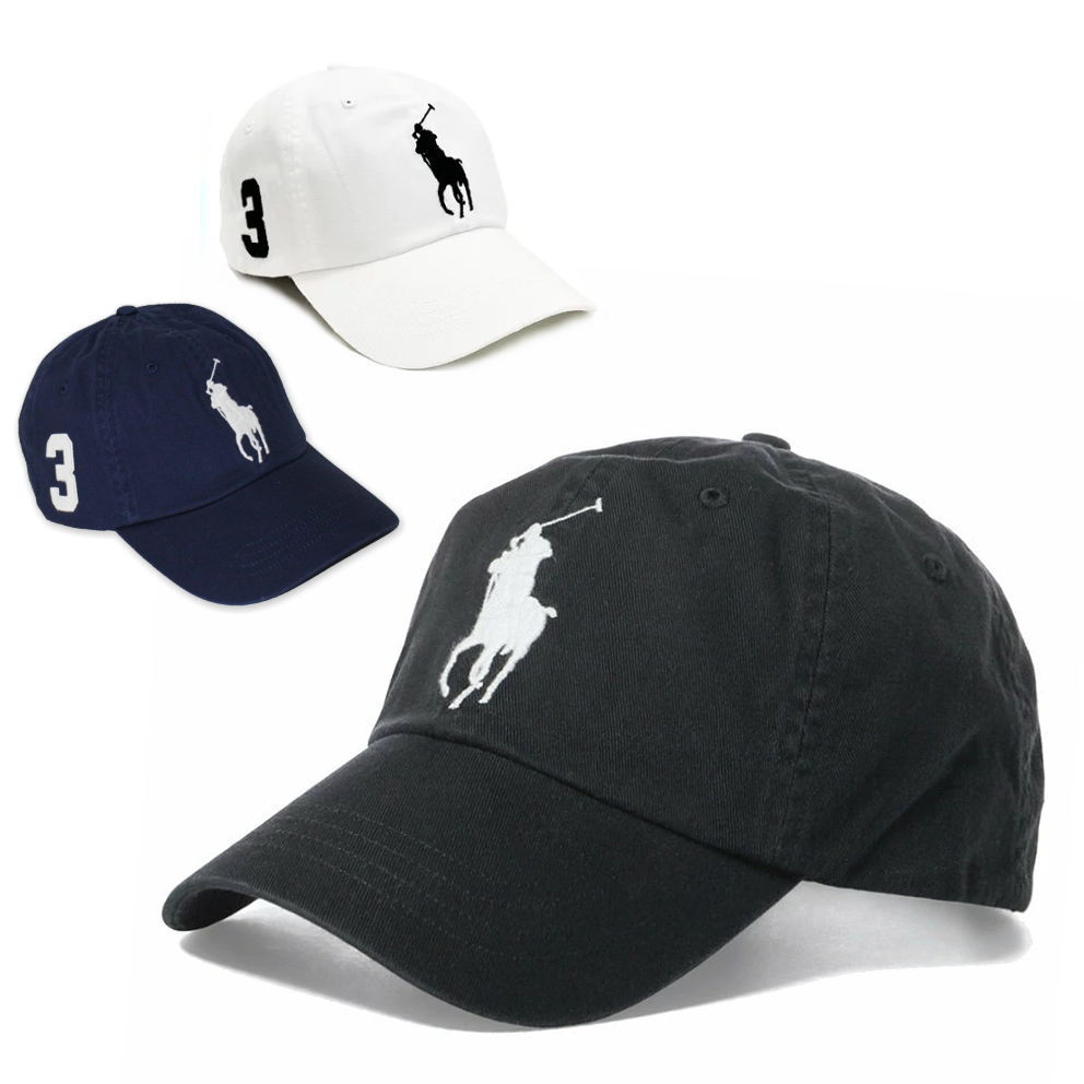 【送料無料】【並行輸入品】POLO RALPHLAULEN（ポロラルフローレン）ユニセックス キャップ ビッグロゴ 帽子 コットン ロゴ 小物 メンズ レディース ブラック 3　　710673584-015【25☆】